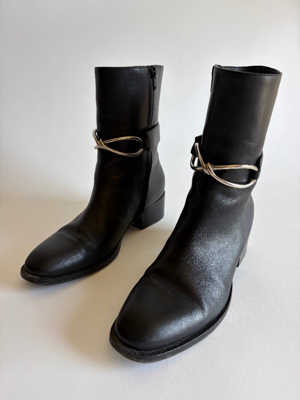 BALENCIAGA LEATHER BIKER MOTO BOOTS